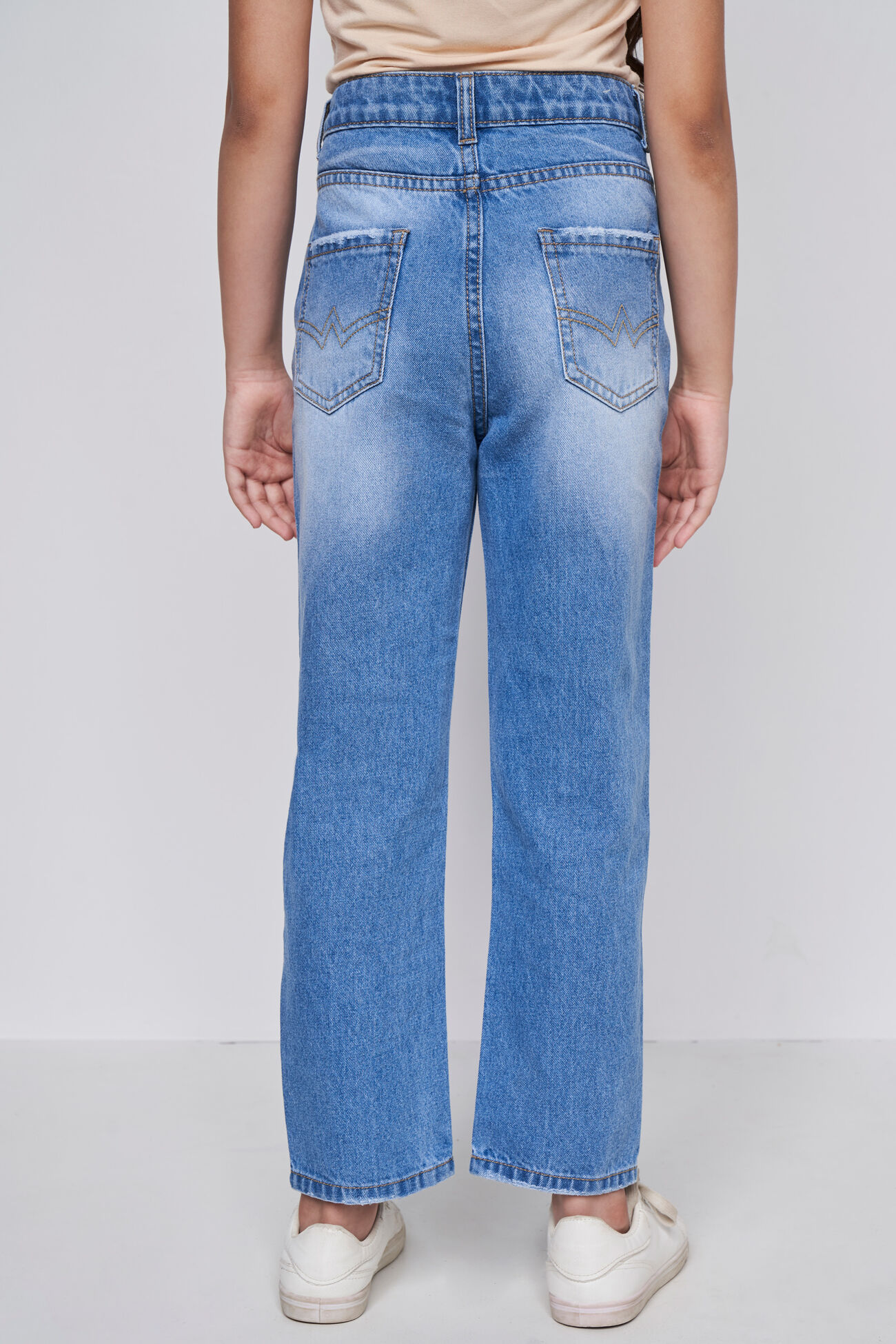 Light Blue Solid Denim Bottom, Light Blue, image 3